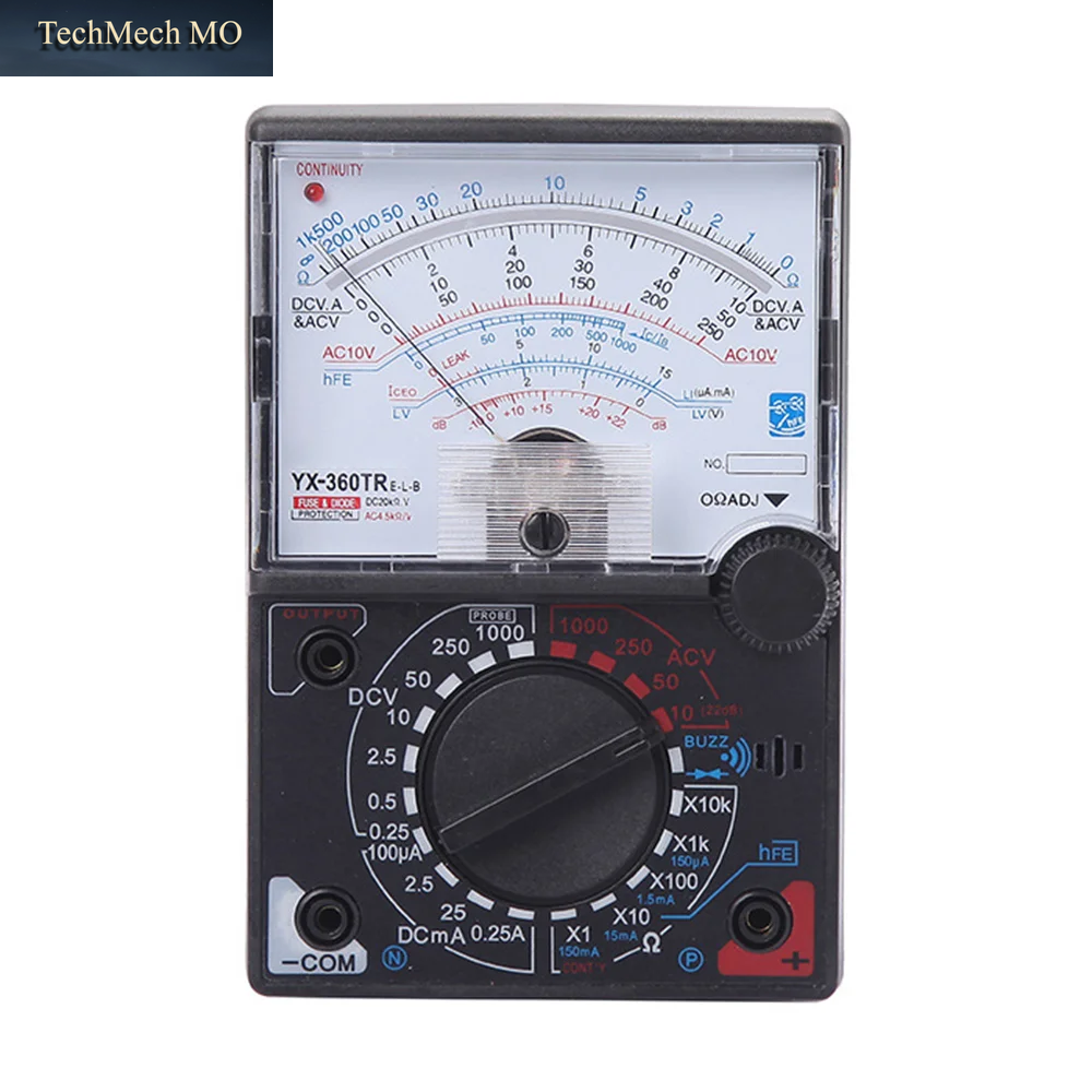 YX-360TRE-L-B Zeiger-Multimeter AC DC Messung ICEO HFE Mit Tester Stift Anzeige Licht Piepton Amperemeter Voltmeter Widerstand