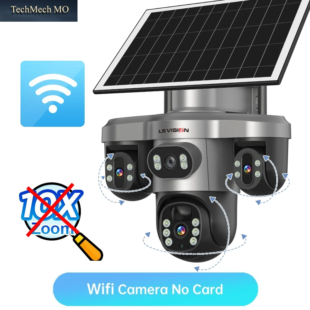 LS VISION 10-Fach Optischer Zoom 20MP 4G/WLAN Solarkamera Für Außenbereich 3 Bildschirme 3 PTZ 360° ° Auto-Tracking Ip-Überwachungskamera V380 Pro