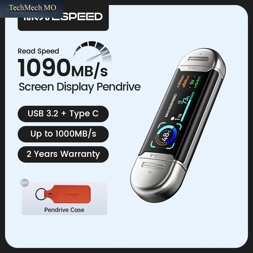 MOVESPEED SU10 1090 Mb/S Solid State Pendrive 2 TB 1 TB 512 GB 256 GB 128 GB LCD USB3.2 Gen2 Typ C Flash-Laufwerk Für Iphone 15/16/17 PC