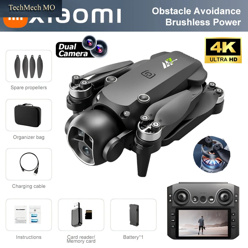 Xiaomi M7 Gps-Drohne 8K Luftbild-Hd-Doppelkamera Intelligente Hindernisvermeidung Bürstenloser Motor Fernbedienung Mit Bildschirm Gps-Drohne