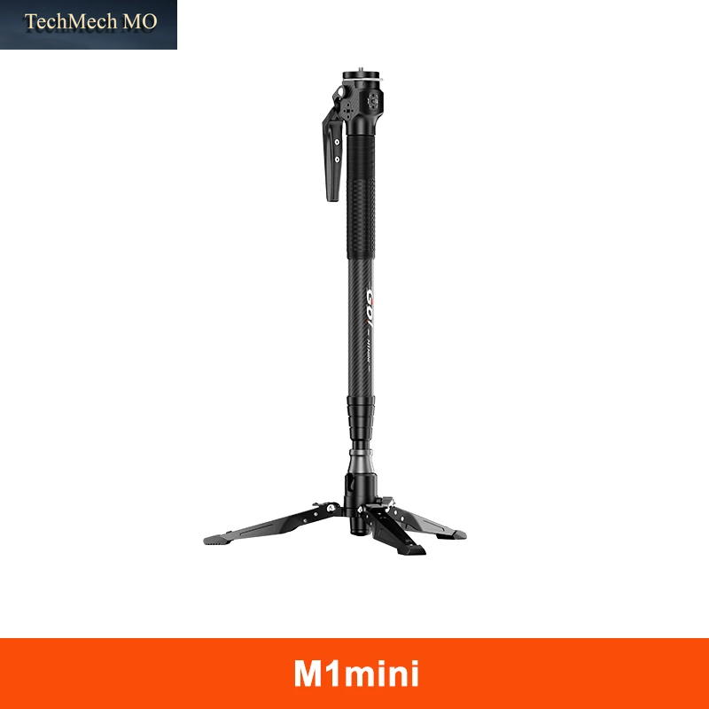 COMAN M1 Mini V1 A32 Carbonfaser-Einbeinstativ Leichtes Reisestativ 4-Teilig Ein-Klick-Hebemechanismus Fluid-Videokopf Für Dslr-Kamera