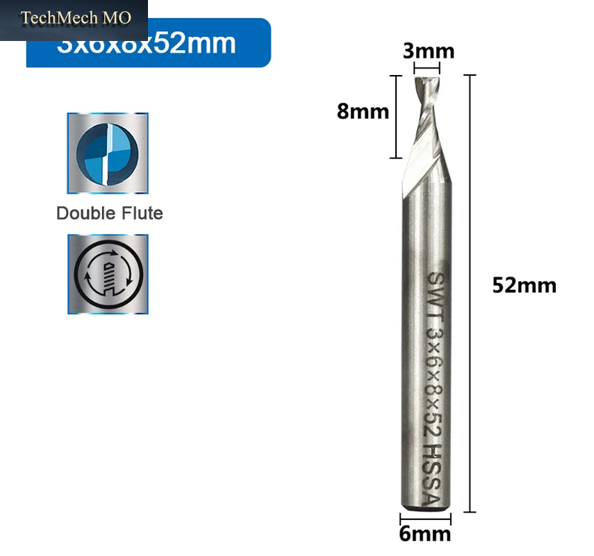 XCAN HSS 2-Schneiden-Schaftfräser 2Mm-12Mm Hartmetall-Fräser Spiralfräser Cnc-Werkzeug Für Aluminium Edelstahl Metall