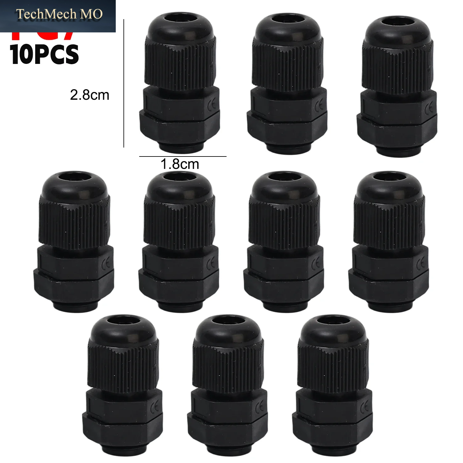 10/100PCS Wasserdichte Kabelverschraubung Schwarz Weiß Kunststoff Dichtung Joint Nylon IP68 PG7 PG79 Kabel Befestigung Draht Stecker Hülse Gelenke