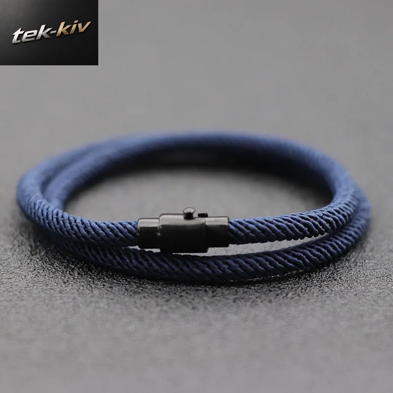 Neue Minimalistischen Männer Seil Armband Doppel Schicht Überleben Armband Homme Zubehör Freund Geschenk Magnet Schnalle Pulsera Hombre