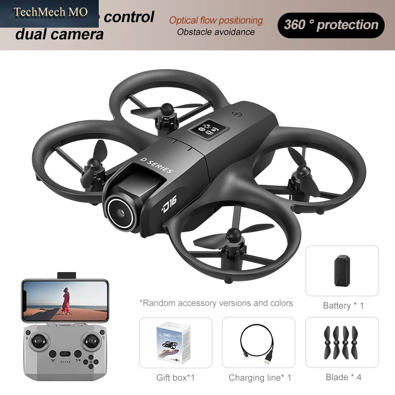 Neue D16 Mini-Drohne 8K HD Doppelkamera Gps-Positionierung Professionell 180 ° Elektrisch Verstellbares Hindernisvermeidendes Bürstenloses UAV 2026
