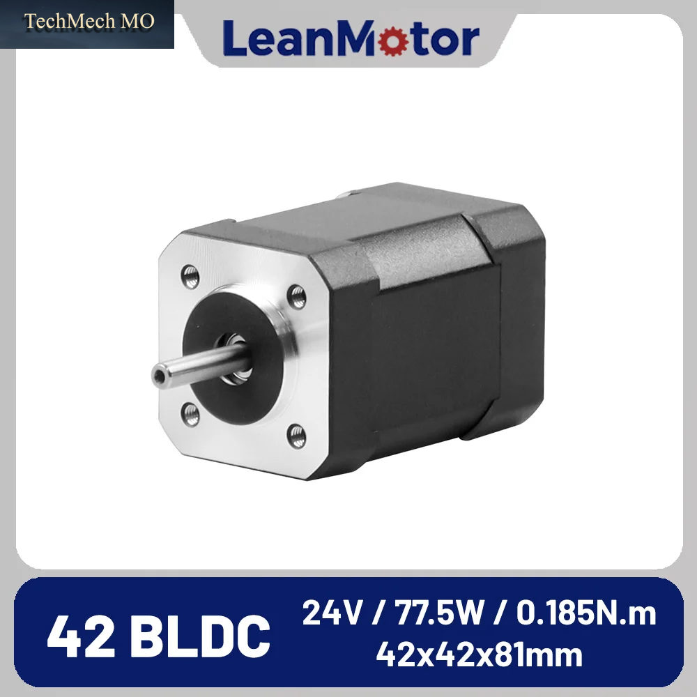 Leanmotor LM42BLS81-24V Nema 17 77,5 W Bldc-Motor 42 Mm 3-Phasen 4000 U/Min 24 VDC 4,8 a Bürstenloser Motor Mit Hall-Sensor Für 3D-Drucker