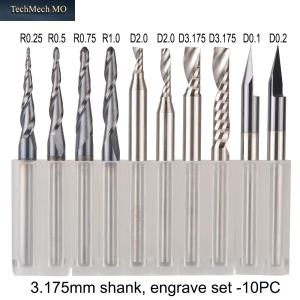 Cnc-Vollhartmetall-Gravur-Bits, Fräser, Holzarbeiten-Set, 3,175 Mm, 6,35 Mm, 6 Mm Schaft, Fräser Zum Schnitzen Von Holzwerkzeugen