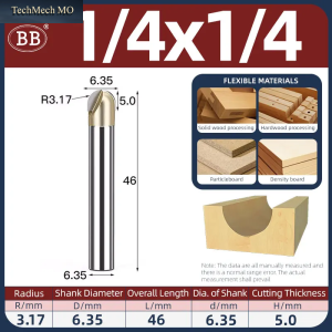BB Halb Runde Radius Unten Bullnose Router Bits Holz Kreisbogen Cove Box Fräser 1/2 1/4 Schüssel Ball Nase Gravur Werkzeug