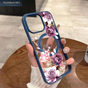 Lavendelrosa Blumendruck Für Kabelloses Laden Handyhülle Für Iphone 17, 16, 15, 14, 12, 13, Pro Max plus Air 16E 11, Magnetische Abdeckung