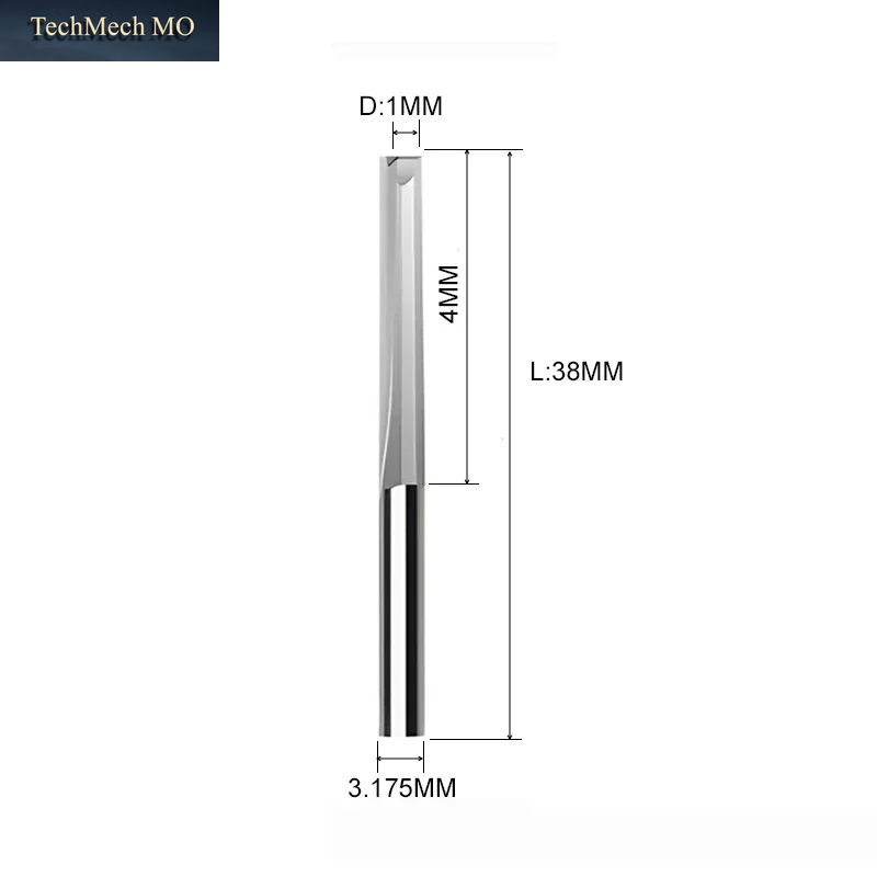 10 Stück 3,175Mm 4Mm 6Mm 8Mm Zwei Flöten Gerade Slot Ende Fräser Für Holz CNC Gravur Fräser Hartmetall Schaftfräser Werkzeug
