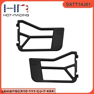 Hot Racing SXTT14J01 CNC T6 6061 Schwarze Aluminium-Türrahmen, 2 Stück, Für Axial SCX10 III Jeep CJ-7 AXI03008