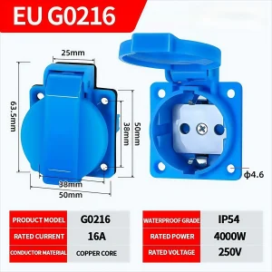 IP54 Wasserdichte Industriesteckdose 16A 13A Wandsteckdose EU UK FR Universalstecker Für Außenverteilerkästen