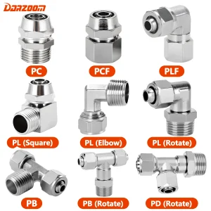 Kupfer-Druckluftanschlüsse, Luftanschlüsse Mit Außendurchmesser 4, 6, 8, 10, 12 Mm, Gewinde 1/8, 3/8, 1/2', 1/4'BSP, Schnellverbinder Für Schlauchverbinder