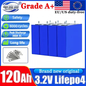 Neue 3,2V 120AH 6000 Zyklen Lifepo4 Batterie DIY 12V 24V 36V 48V 3C RV EV Schiff Lithium-Eisenphosphat Klasse a Wiederaufladbare Batterie