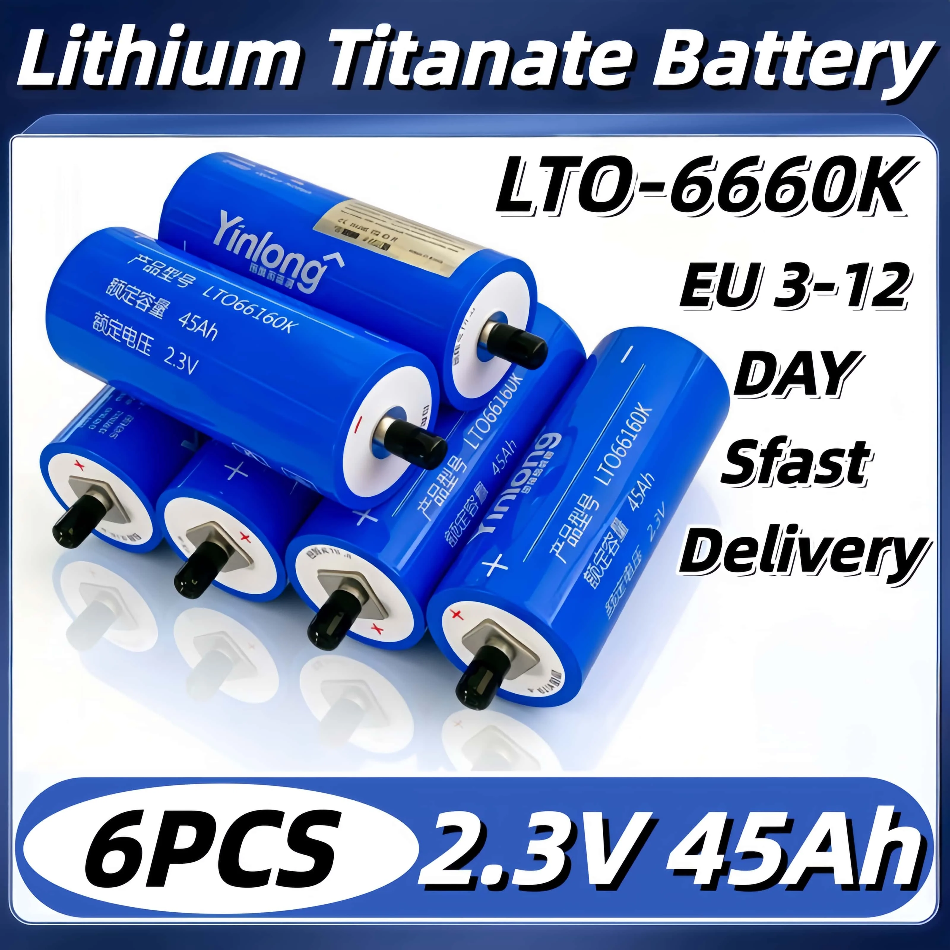 100% Original Yinlong 2,3V 45Ah 12V 45Ah Lithium-Titanat-Batterie 10C DIY 12V 24V 48V Für Elektroboot, Solaranlage, Lautsprecher, Auto-Stromversorgung