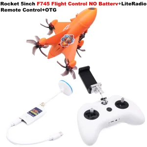 B-CUBE Rocket 5-Zoll FPV Rahmenkit Carbonfaser Renndrohne Quadcopter Freestyle INAV Beatflight F745 H743 Flugsteuerung