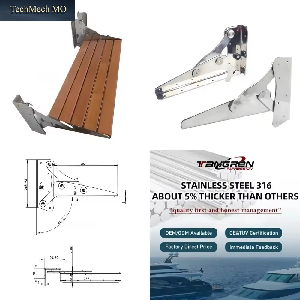 2026 Hot Sale Stainless Steel Sofa Hinge for Marine Hardware Boat Accessories Yacht Seating Fold Seat Hinge for Boats Rvs