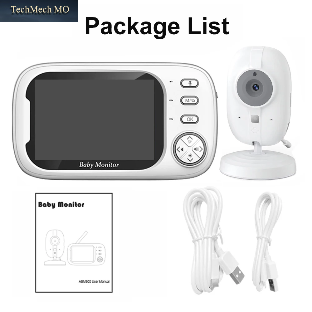 Cdycam Neues 3,5 Zoll Wireless Video Babyphone Nachtsicht Temperaturüberwachung 2-Wege Audio Talk Baby Nanny Sicherheitskamera