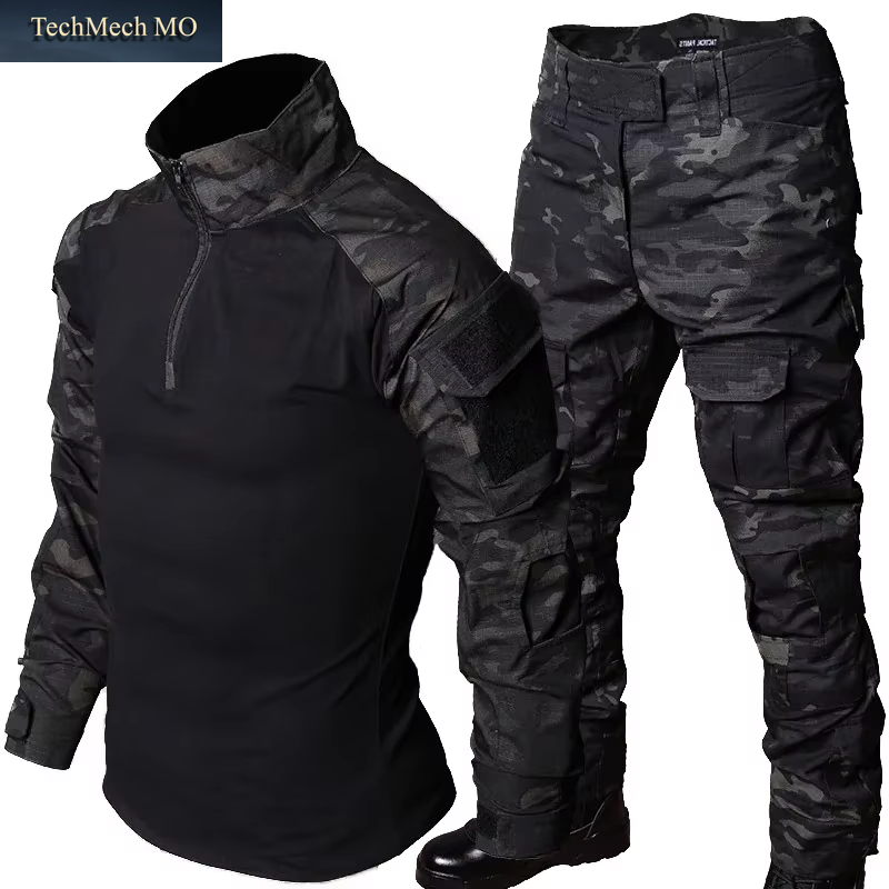 Camo Tactical Uniform Airsoft Ripstop Suit Multi Pocket Suits Hunting Pants Men Trainning Shirts Airsoft Paintball Clothes Sets
