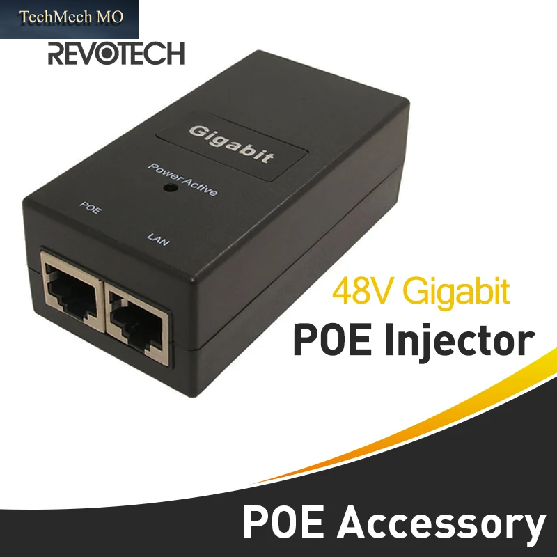 Revotech Desktop Poe Injektor 1000/100Mbps/1G/2G Passive Strom Versorgung Eingang 0,5 V-240V Ausgang 48V 0,5A