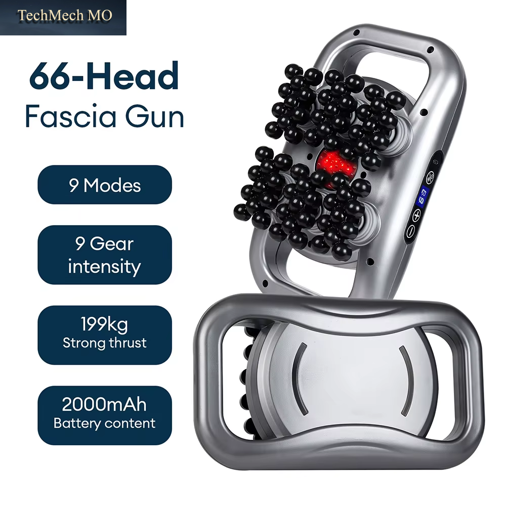 66-Heads Fascia Gun High-Frequency Vibration Body Massage Gun Back and Waist Massager Neck Shoulder Massager Muscle Masajeador