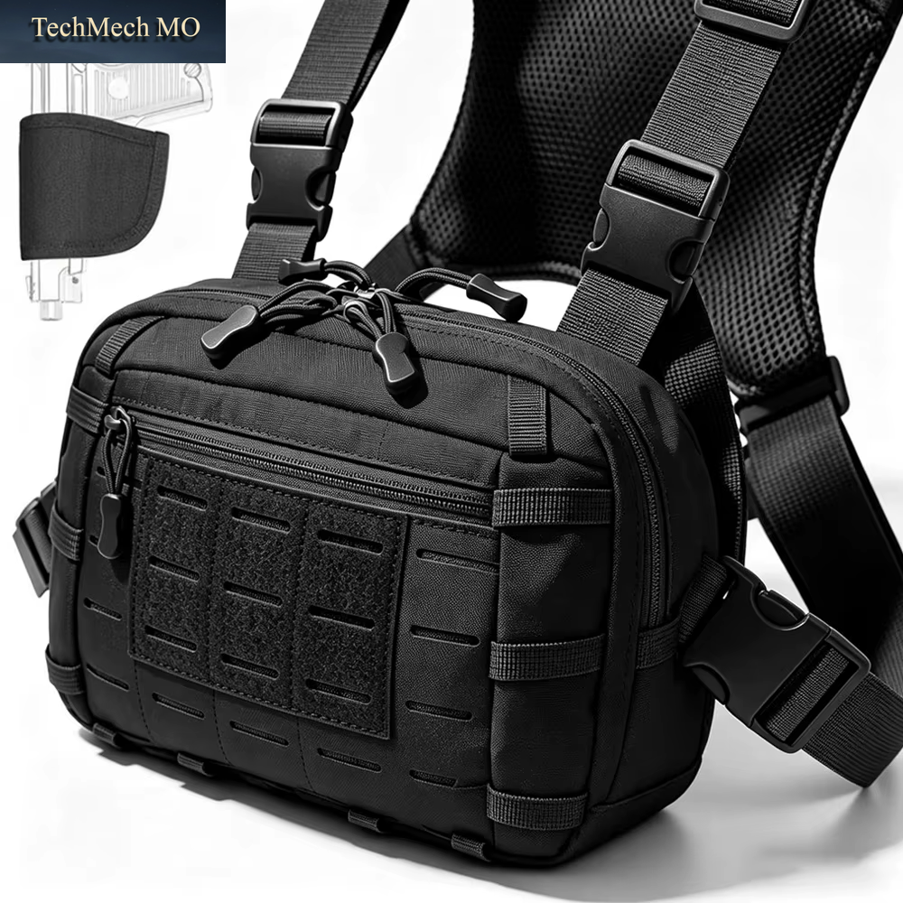 Taktische Pistolen-Aufbewahrungstasche Verdeckte Waffentasche EDC Brusttasche Utility Chest Rig Tasche Admin-Tasche Mit Pistolenholster