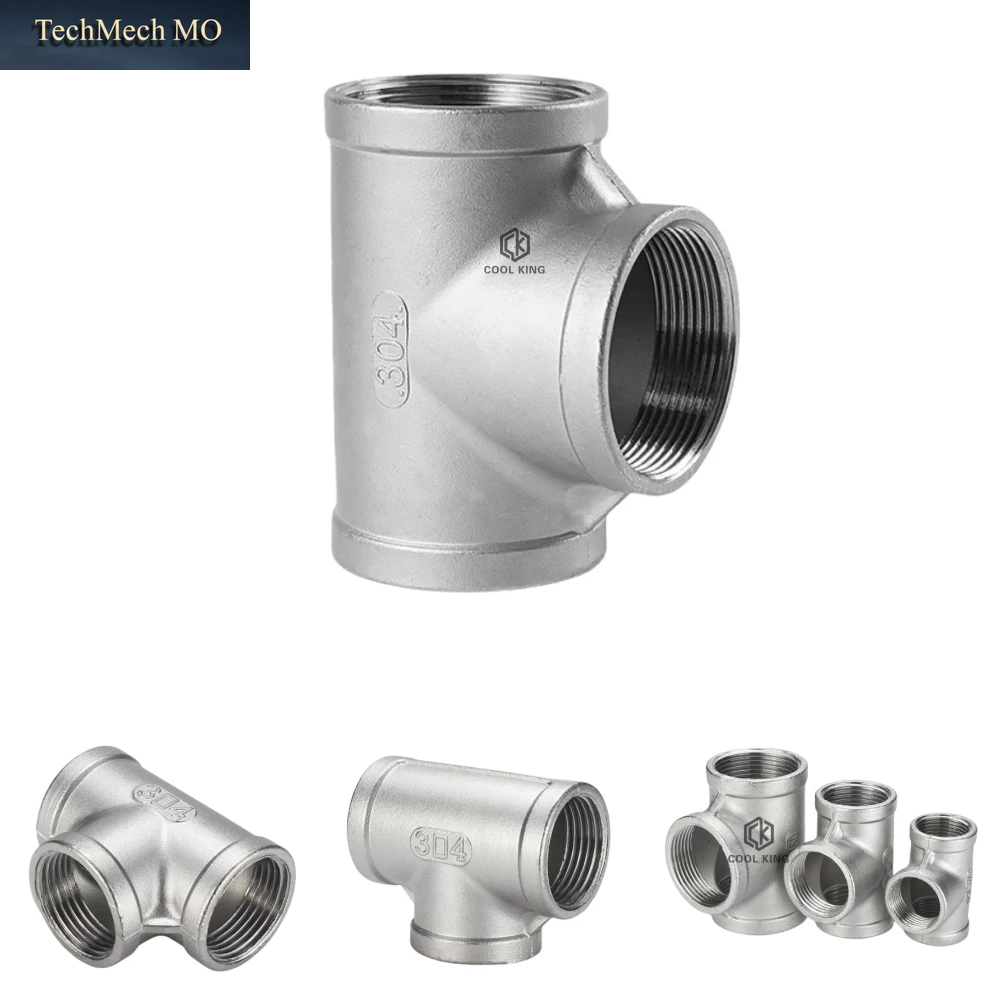 1/4" 1/2" 3/4" 1" 1-1/4" BSP Außen-/Innengewinde 3-Wege-4-Wege-T-Rohrverschraubung Mit Gewinde SS304 Edelstahl