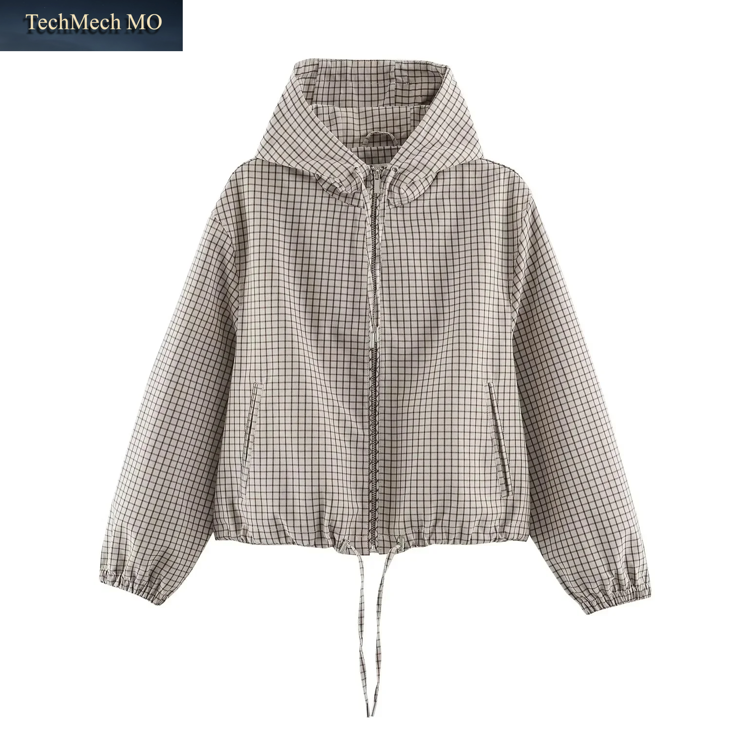 KONDALA Damen Lässige Trendige Karierte Jacke Mit Kapuze Und Reißverschlusstaschen Neue Mode 2026 Frühherbst Winter High Street Coole Jacke