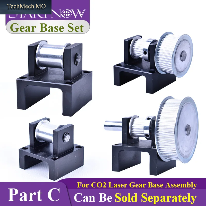 Startnow Getriebe-Basis-Set Mit Reduktionsriemenscheibe Und Riemenspanner Für Co2-Laser-Gravur- Und Schneidemaschinen, X-Y-Achsen-Antriebsteile