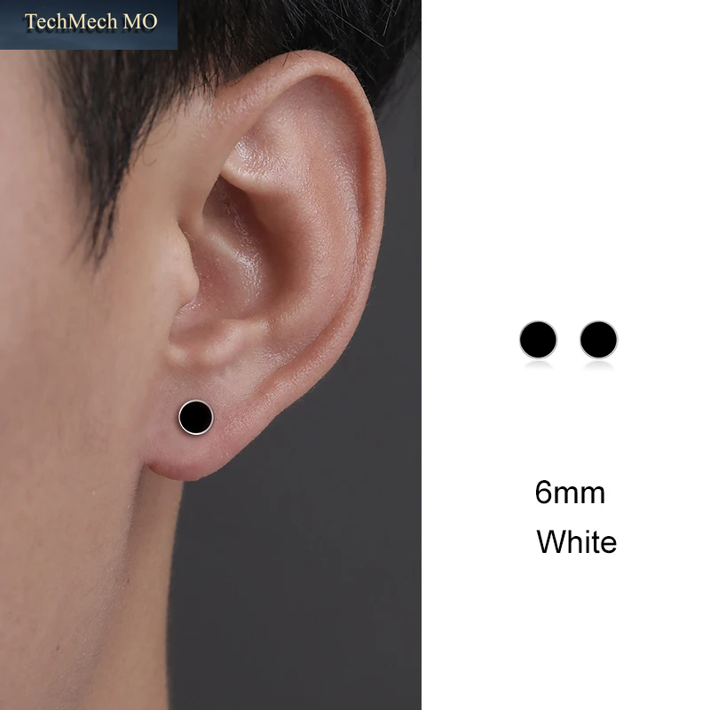 Trendy Hiphop Titan Stahl Runde Herren Ohrstecker Hippie Edelstahl Schwarz Tropfen Ohrringe Für Männer Paar Piercing Schmuck