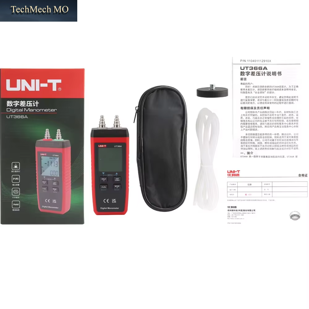 UNI-T UT366A Manometer Digitale Oberflächendruck-Differenzmessung Windgeschwindigkeit Luftdruck Differenzdruckmessgerät Messgerät