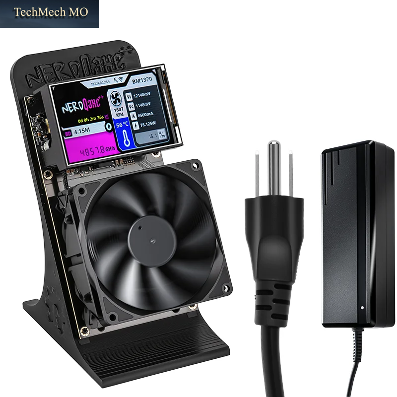 Nerdqaxe++ 4.8T BTC Solo Miner BM1370 Chip Open Source SHA256 Crypto Mining Machine Low Power Quiet Miner with OLED Cooling