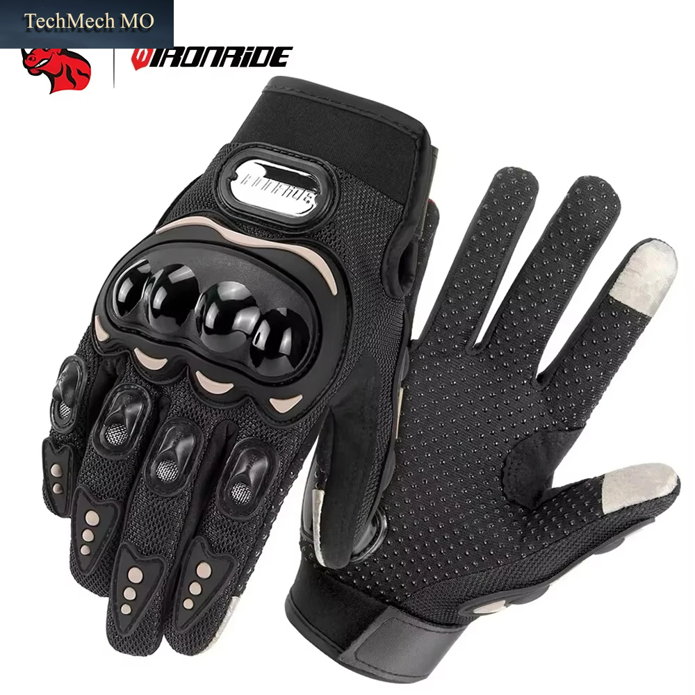 Vintage-Leder-Motorradhandschuhe, Atmungsaktiv, Perforiertes Design, Touchscreen, Kompatible Herren-Reithandschuhe Für Cafe Racer Cruiser