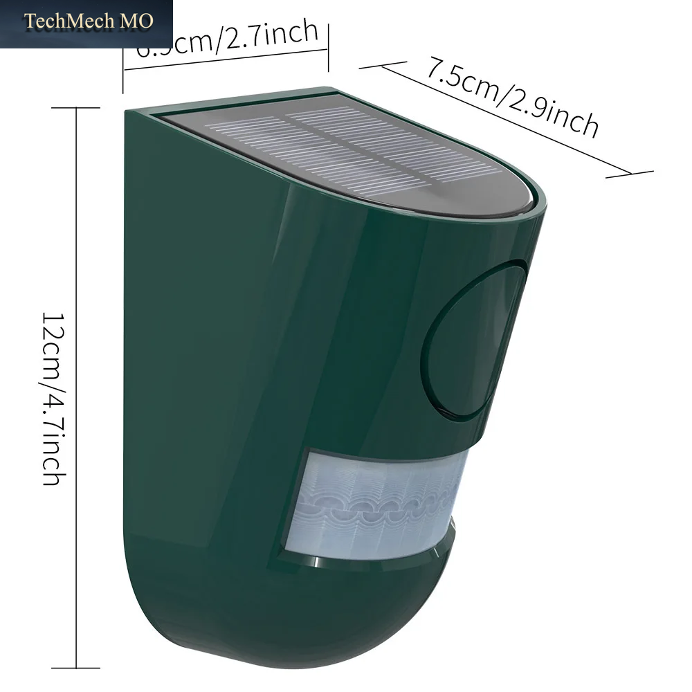 Solar Infrarot Bewegungs Sensor Alarm Bewegungs Melder Sirenen Blitz Mit 110Db Sirenen Blitzlicht Hausgarten Sicherheits Alarmsystem