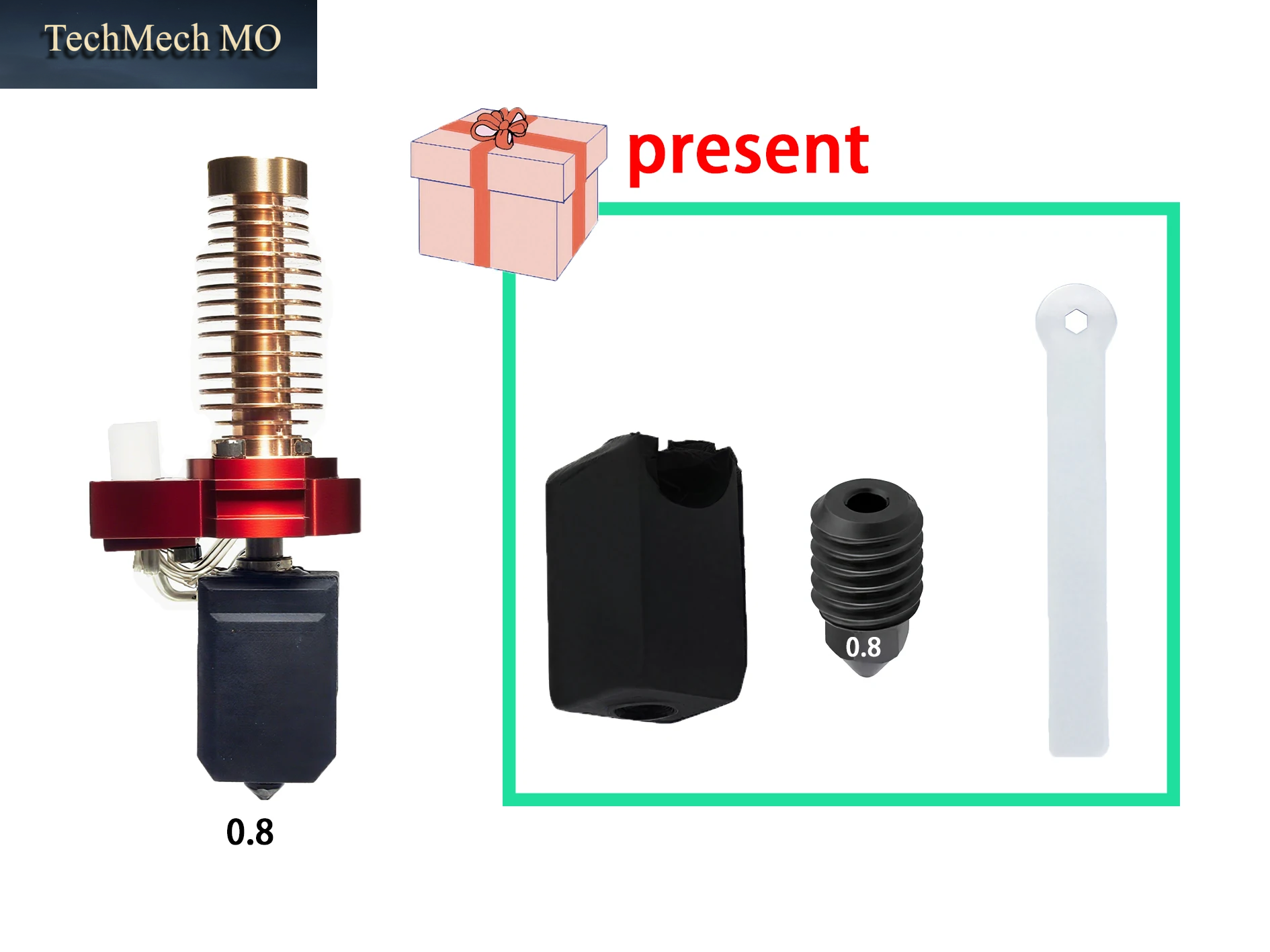 Hotend-Upgrade-Kit, Kompatibel Mit Adventurer 5M/5M Pro AD5M, Keramik-Heizblock, Gehärtete Stahldüse, Ersatzteil.