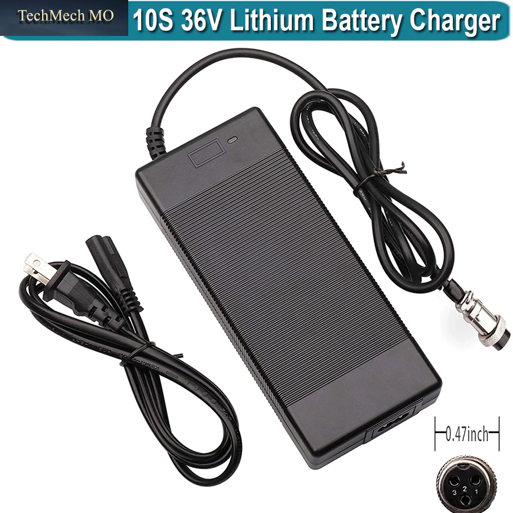 42V 2A 5A Scooter-Batterieladegerät Für 36V Lithium-Batterie, Universeller Netzteiladapter Mit 12Mm 3-Poligem Anschluss