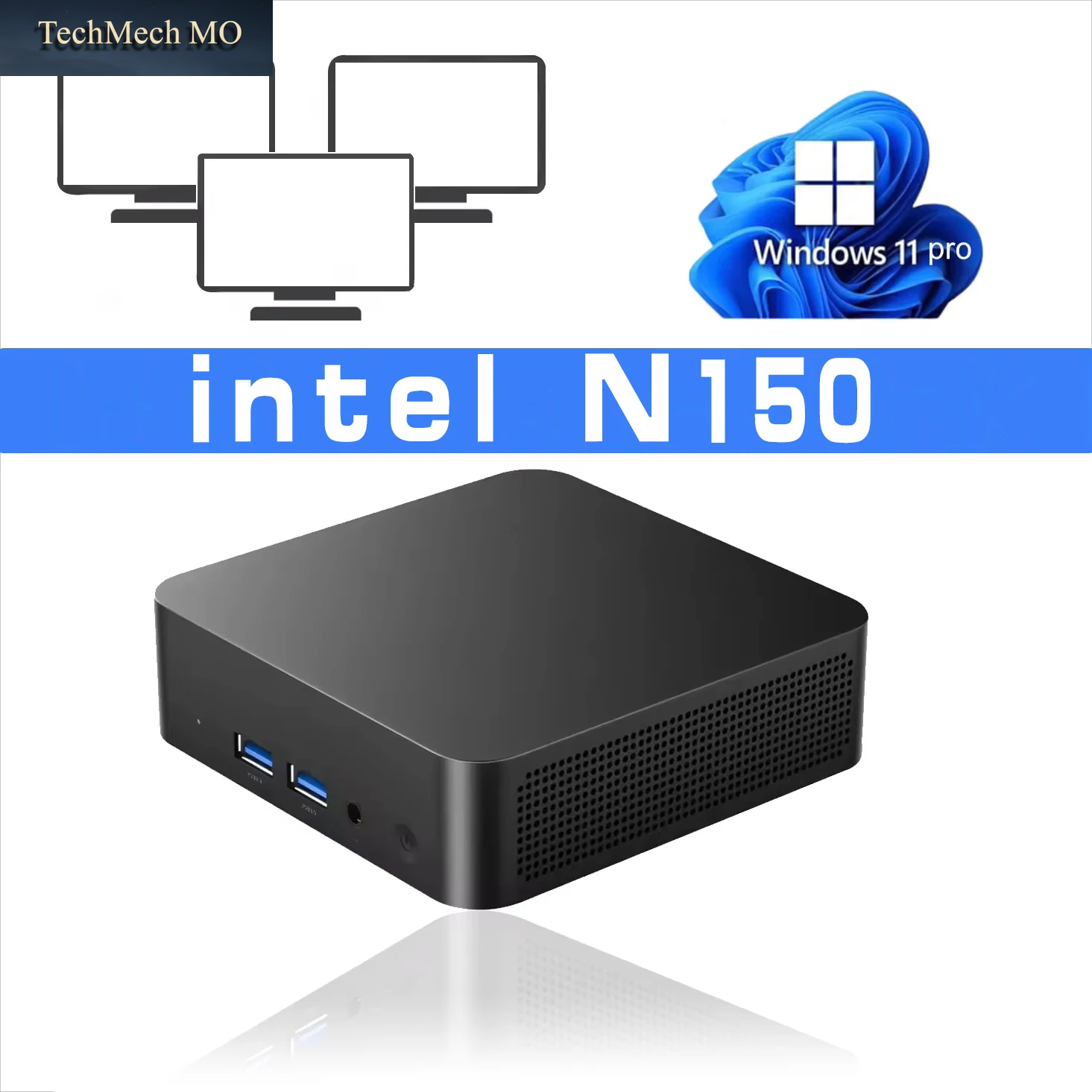 Intel N150 Mini-Pc Tragbarer Gaming-Computer 16/32GB RAM 1/2TB SSD Gamer Dual WIFI6 BT5.2 4K HD 1000Mbps Mini-Gamer-Computer