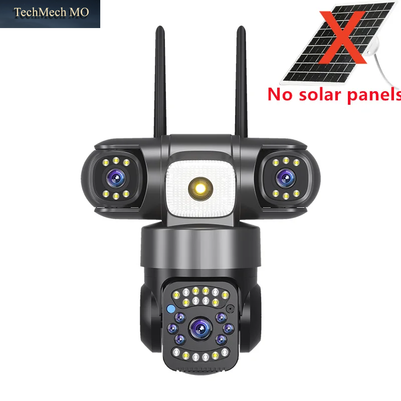 8K HD Solar-Sicherheitskamera WLAN Kabellose Außenkamera Mit Doppellinse Solar-Ip-Kamera Pir-Menschenerkennung Nachtsicht Akku-Cctv-Kamera