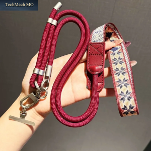 Verstellbares Retro-Muster Langes Crossbody-Handyband Breiter Trageriemen Modisches Halsband Für Studenten