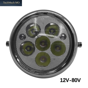 12V-80V 6 Perlen LED Runder Scheinwerfer 5 Zoll Runde Lampe Für Citycoco Elektroroller-Zubehör