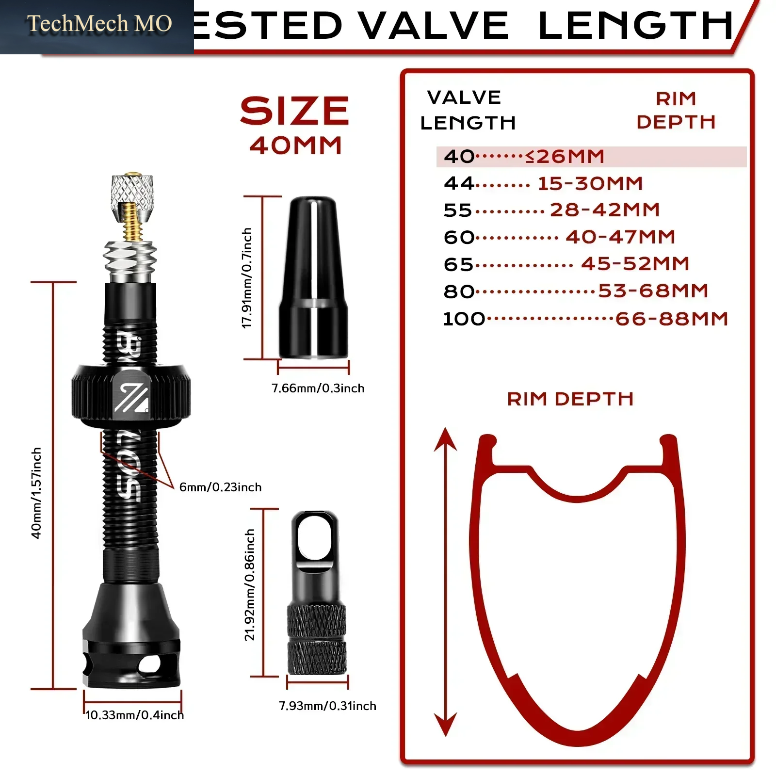 BUCKLOS Fahrrad Tubeless Ventil 40MM 44MM 55MM 60MM Straße Mountainbike Presta Ventile Hohe Qualität Reifen Nippel MTB Zubehör