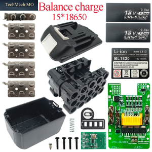 BL1890B Lithium-Batterie Fall BMS PCB Balance Lade Schutz Bord Shell Box Für MAKITA 18V BL1860 9,0 Ah 6,0 Ah LED Anzeige