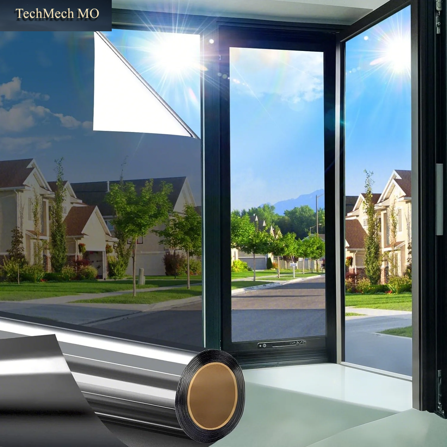 One Way Window Privacy Film Sehen Sie Sich Nicht In, Window Tint Für Zuhause, Reflektierende Spiegelglas-Fensterabdeckungen, Sonnenwärme, Uv-Blockierend