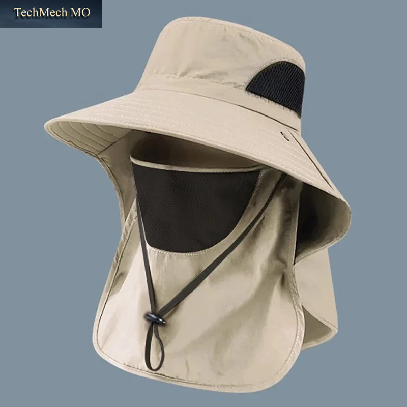 Sommer Sonnenhüte UV Schutz Outdoor Jagd Angeln Kappe Für Männer Frauen Wandern Camping Visier Eimer Hut Neck Flap Fischer Hut