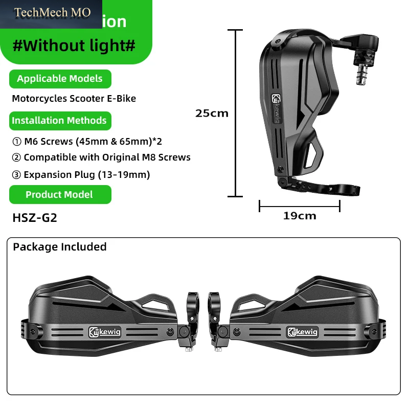 Kewig 2. Generation Verbesserte Motorrad-Handschützer Mit Verdickter Pp-Schale Und Cnc-Aluminium, Regenfest Und Aufprallsicher Für Roller Und E-Bikes
