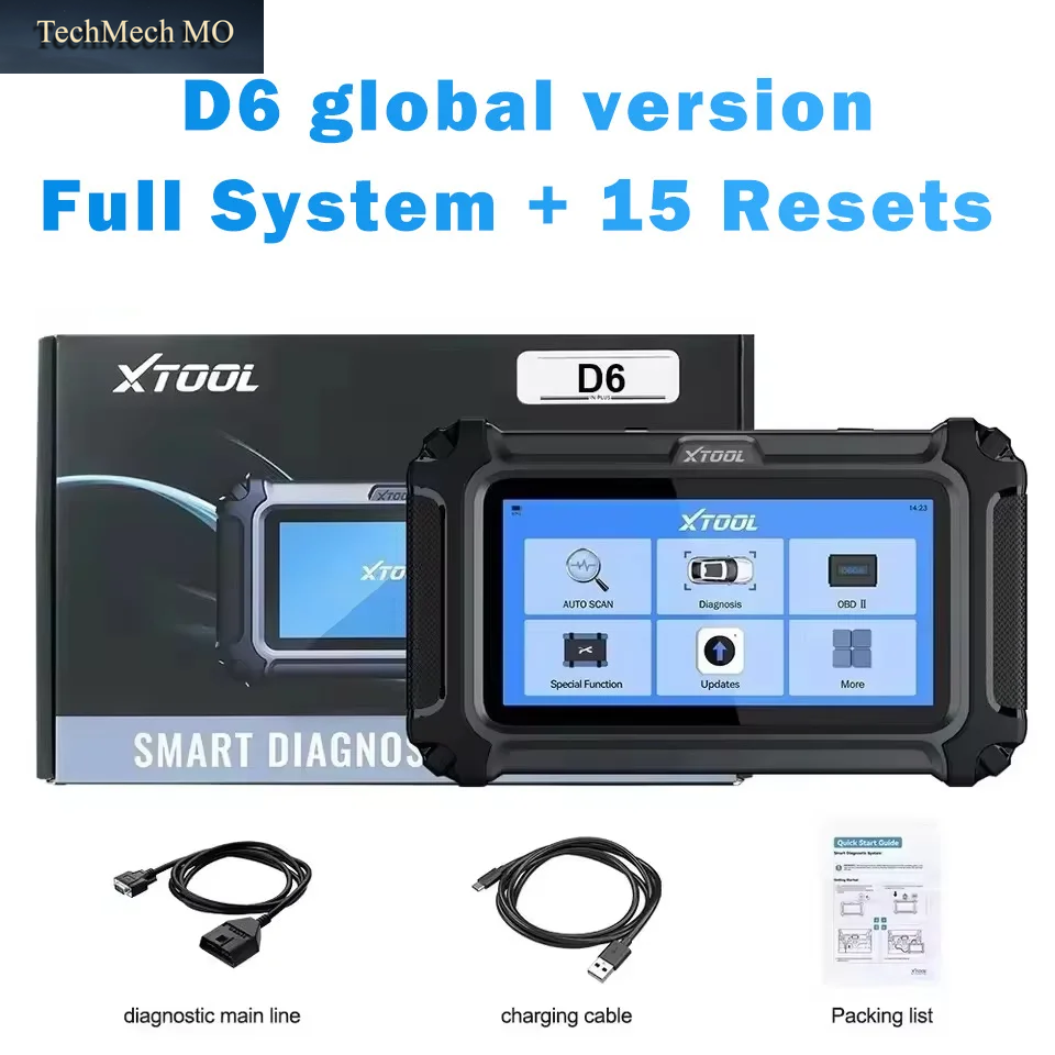 XTOOL D6 Auto-Diagnosegerät Für Alle Systeme 15+ Reset-Funktionen Obd2-Scanner XTOOL D6S 30+ Dienste Eingebautes CAN FD Lebenslange Kostenlose Updates