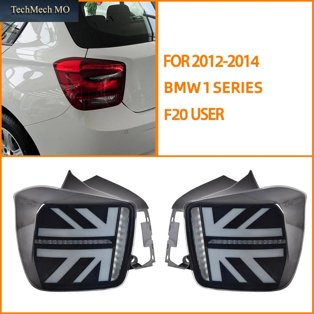 Für BMW 1Er Serie F20 F21 2012 2013 2014 Upgrade Union Jack LED Rückleuchte Schwarz Weiß Getönt Komplette Ersatzbaugruppe