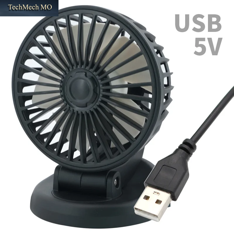Autoventilator 360° ° Einstellbarer 3-Kopf-Luftventilator, Elektrischer Kfz-Ventilator, USB/12 V/24 V, 2 Geschwindigkeiten, Leiser Auto-Ventilator Für Zuhause, Schreibtisch, Büro Und Auto