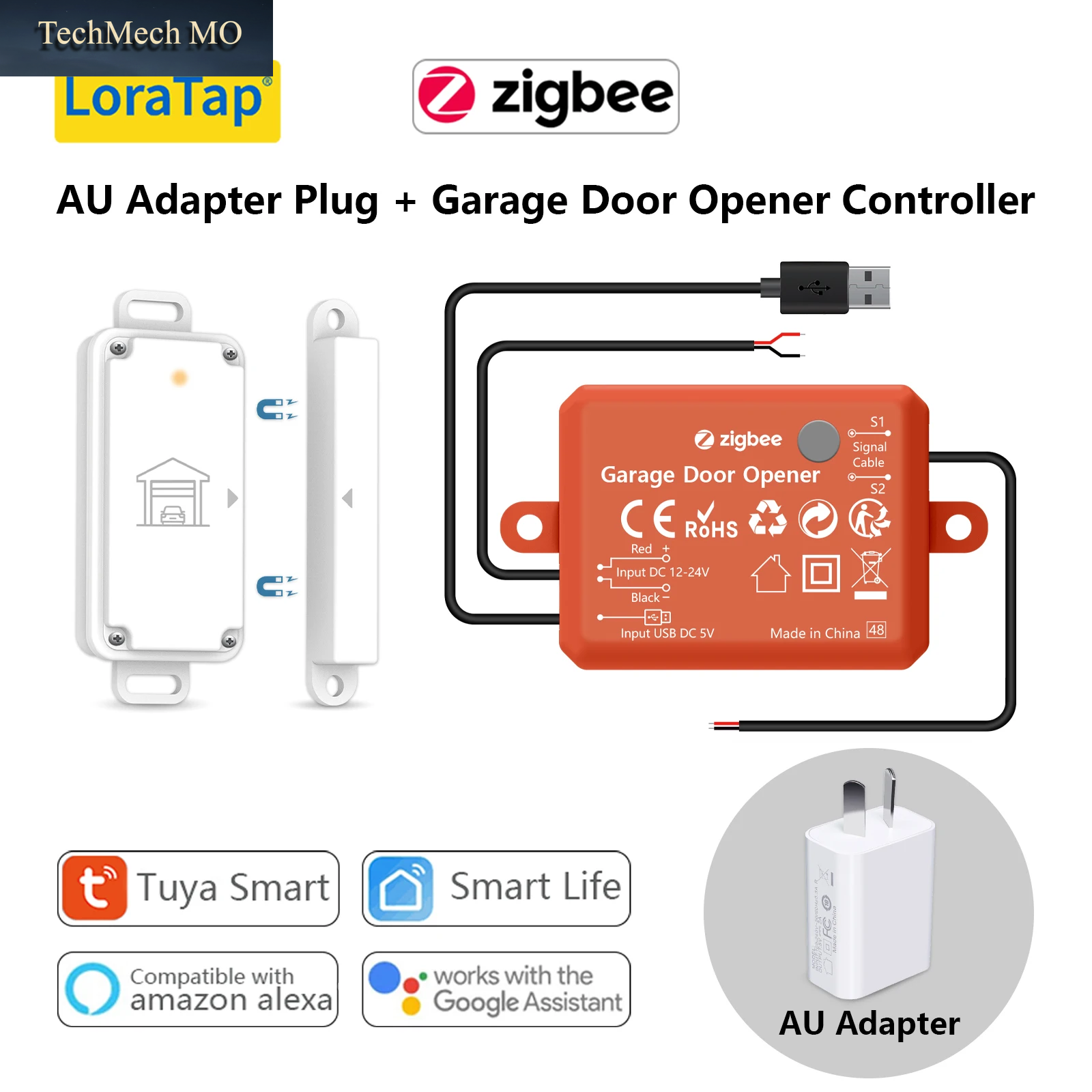 Tuya Zigbee 3.0 Garagentor-Funksensor, Öffner-Controller, Schaltersteuerung Durch Smart Life, Funktioniert Mit Google Home Echo Alexa