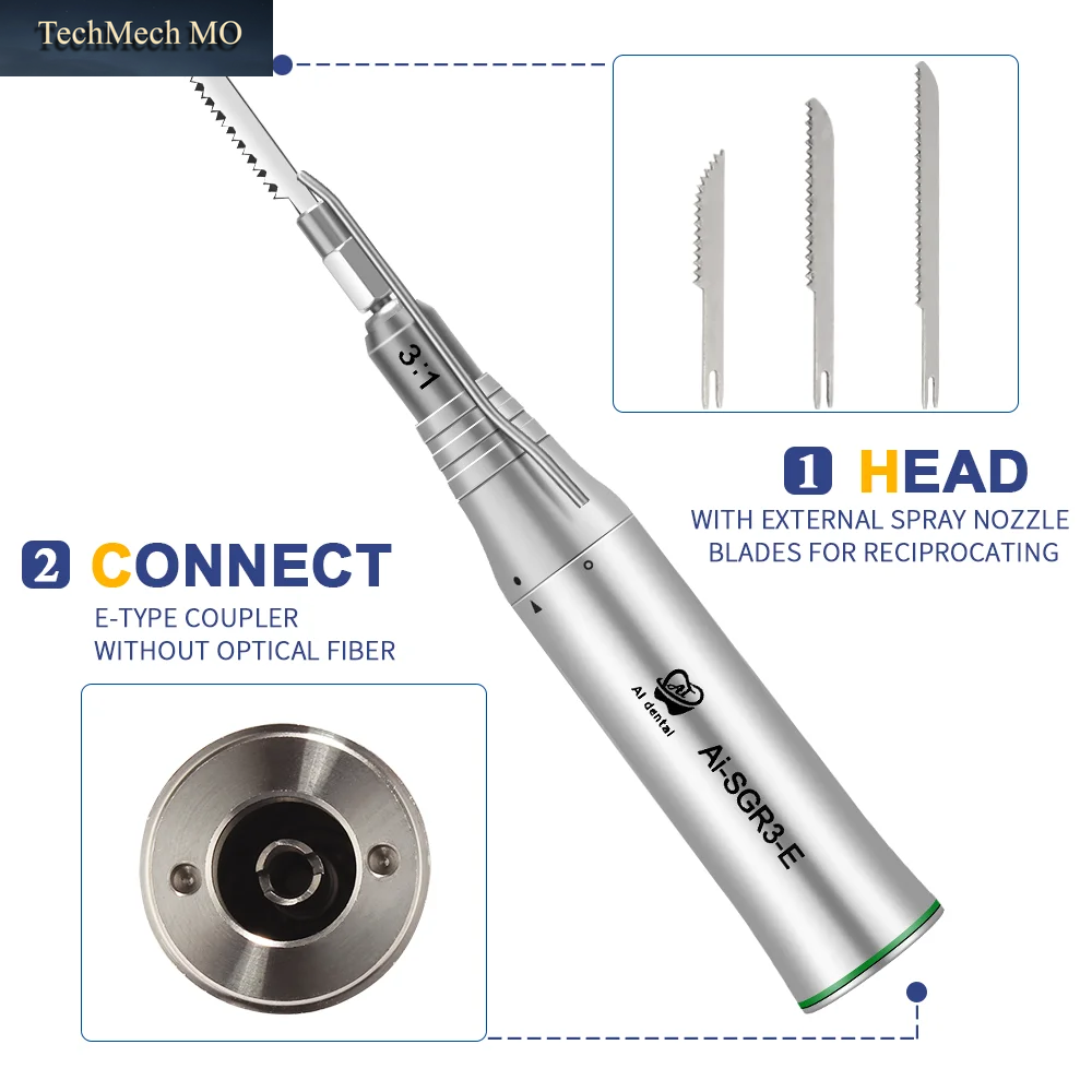 AI-SGR3-E Edelstahl Dental 1,8Mm Reciproker Knochenschneider, Zerlegbares Mikrosäge-Handstück Für Chirurgische Eingriffe